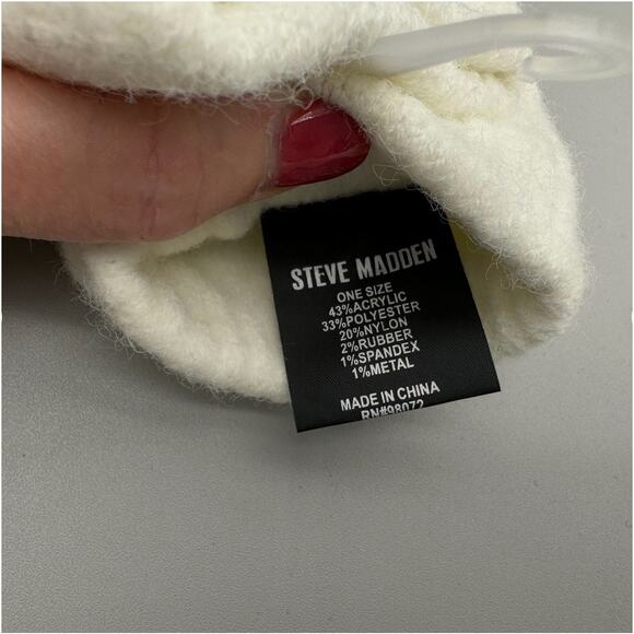 Steve Madden Gloves Womens One Size White EZ Tap Cozy Warm Neutral Essentials - Picture 6 of 6